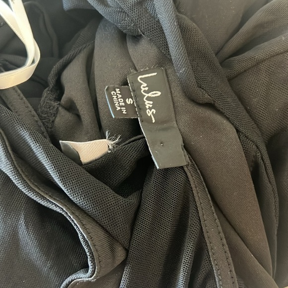 NWOT Pristine Poise Black Mesh Cutout Long Sleeve Maxi Dress - Picture 7 of 7